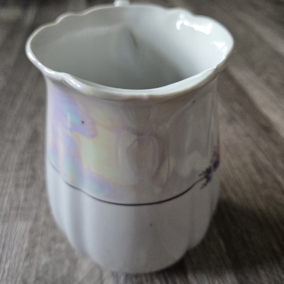 Bavaria Vintage Iridescent Porcelain Pitcher Pink Rose Floral Lustreware - Picture 9 of 11